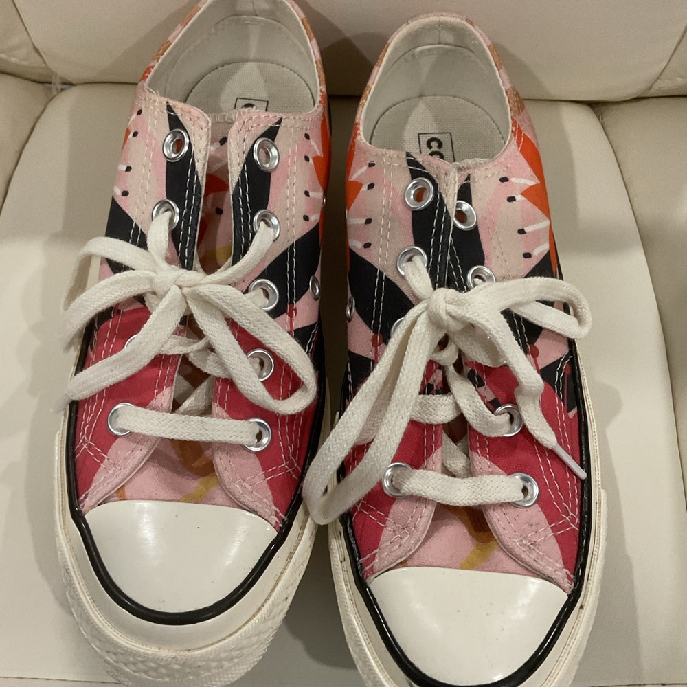 Converse Sneakers in Pink, Orange and Navy Blue. Chuck Taylor.